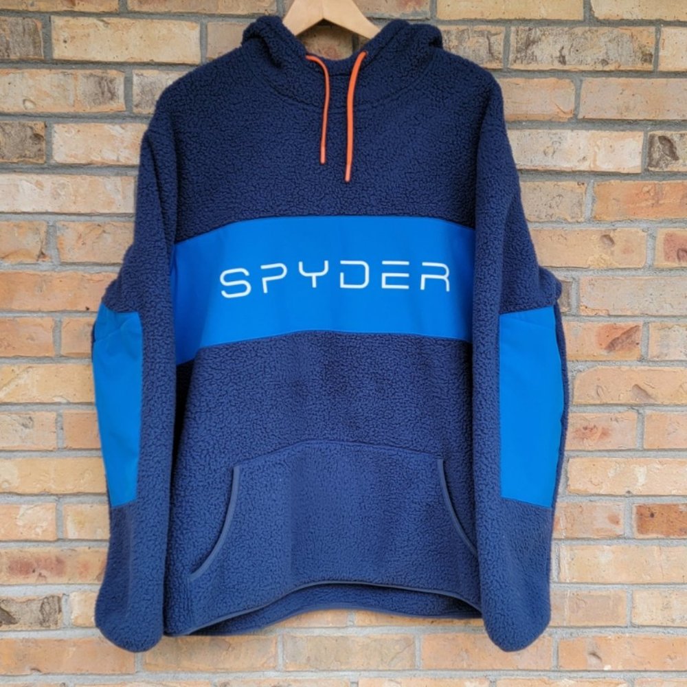 Spyder Active Sports Vista Pullover Hoodie Sweatshirt Blue/Light Blue Size XXL